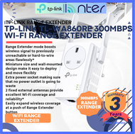 TP-LINK Tplink Wifi Range Extender with AC Passthrough 2.4GHz 300Mbps RJ45 Wall Plugged 2 Antenna WA