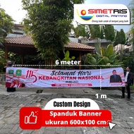 Banner size 600x100 cm
