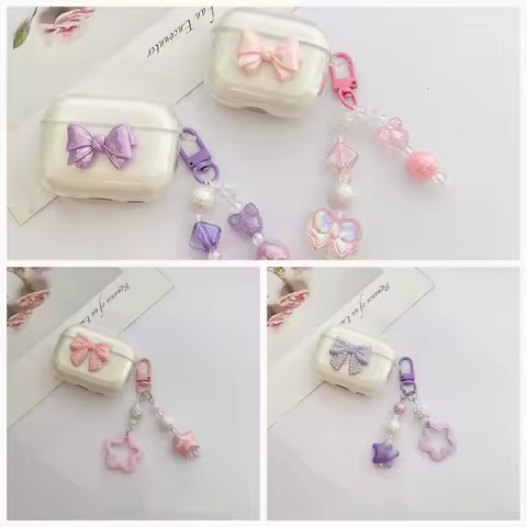 fashion Clear Earphone Case For Lenovo LP20PRO LP5PRO Case Silicone Cover with keychian For Lenovo L