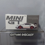 Mini GT 706 Porsche 911 GT3 RS White With Pyro Red