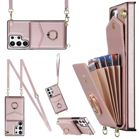 Ring Stand Crossbody Case For Samsung Galaxy S25 S21 S20 S23 FE S24 S22 Plus Note 20 Ultra A55 A16 5