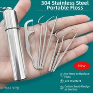 WMES1 3/7pcs Toothpicks Pocket Set, Tartar Removal Tool Reusable Fresh Breath Dental Flosser, Easy T