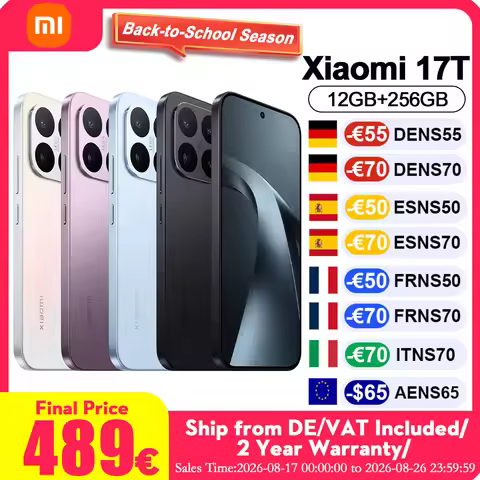 Global Version Xiaomi 17T Mobile Phones HDR10 6.59' AMOLED Display 50MP Leica Summilux Lens 6500mAh 