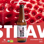 Organic Kombucha Strawberry Rose 280 ml. - คอมบูชา Probiotic ธรรมชาติ - สร้างจุลินทรีย์ที่ดีในร่างกา