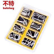 8-Piece Brain Teaser Ring Puzzle Game, Ideal Time-Passer