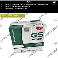 GS HYBRID NS60L (46B24L) WET CAR BATTERY ORIGINAL ASTRA 12V 45AH SMALL NEPLE COROLLA - AVANZA - BALE