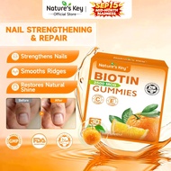 Nature's Key Biotin 2500 MCV Gummies, Vitamin C E B12 Zinc, Sugar Free Option 30 Servings
