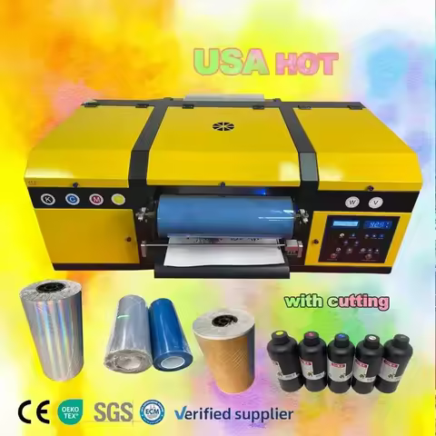 Dtf Uv Impresora 30 Cm Label Printer Uv Inkjet White Roll to Roll 13" 2 in 1 Dual Heads A3 Mini Uvdt