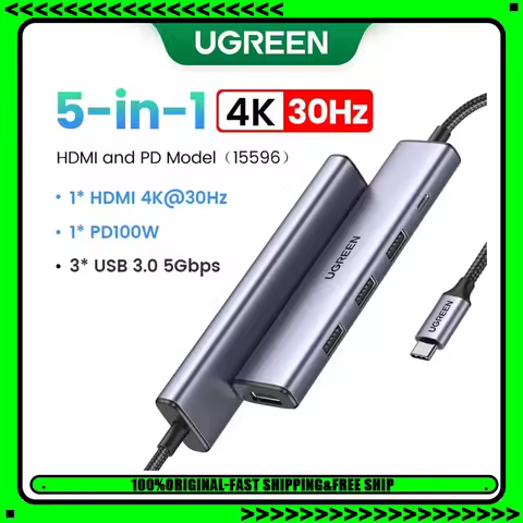 UGREEN USB C HUB 4K60Hz HDMI Adapter USB C to USB3.0 PD100W SD&TF Type C 3.1 Splitter Docking Statio