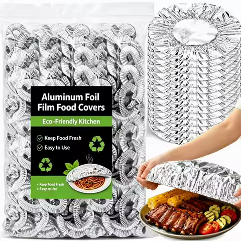 Aluminum Foil Film Food Cover Elastic Disposable Food Grade Covers Fresh-keep Lid Fruit Vegetable In
