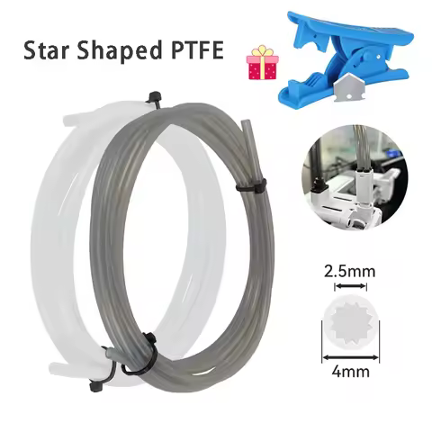 For Bambu Lab Creality Voron Anycubic Star Shaped PTFE Tube 4mm OD Low-Resistance High Temperature R