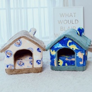 ㍿Cat House Dog House Four Seasons Universal House Type Removable and Washable Small Dog Teddy Winter Warm Pet Supplies D