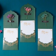 「TF」 Dried Flower Card Dragon Boat Festival Greeting Card Birthday Gift Small Card Father's Day Blessing Activity Gift Message Card Wholesale