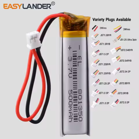 Variety Plugs 801350 3.7V 500mAh Rechargeable Lithium Li-Polymer Li-ion Battery Lipo Batteries