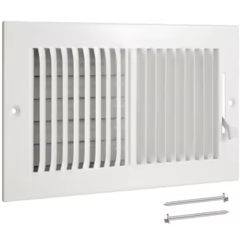 6x10 inch Duct Opening Air Vent Cover for or Ceiling, High Airflow Adjutable 2-Way Ventilan teel ite