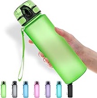 ZOMAKE Sports Water Bottle Lightweight Leakproof - 25Oz Wide Mouth BPA Free Non-Toxic Portable Water Bottle with Strap for Gym, Office, School and Fitness Double Lock (Green)