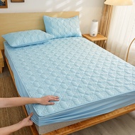 180x20ที่นอนบุผ้าผ้าฝ้ายถักผ้าปูเตียงเย็บมุมชั้น A-A-Class บนเตียงผ้าคลุมเตียงผ้าคลุมที่นอนกับสายรัดยางยืด