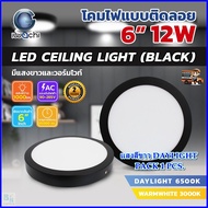 โคมไฟดาวน์ไลท์ LED ดาวน์ไลท์ติดลอย ดาวไลท์ LED หลอดLED แบบติดลอย โคมไฟ LED โคมไฟเพดาน LED หลอดไฟ LED โคม LED หลอดไฟดาวน์ไลท์ Downlight LED แบบกลม 6 นิ้ว 12 วัตต์ IWACHI (แพ็ค 1 ชุด)