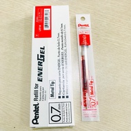 Combo hộp 12 chiếc ruột bút gel Pentel ENERGEL nét 0.5/ 0.7/ 1.0mm màu mực xanh/ đỏ/ đen