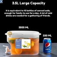 3.5 Liter Water Bottle with Faucet for Convenient Water Cooling Refrigerator - Vietnamese Water Bott