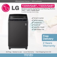 LG 10KG / 13KG | Smart Inverter Control Top Load Washing Machine (Middle Black) (T2310VSABT / T2313V