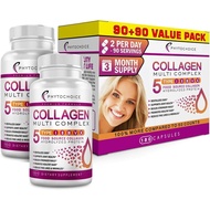5 Type Multi Collagen Complex - Pure Hydrolyzed Collagen Protein Peptides Types I-II-III-V-X Anti-Ag