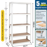 Rak Besi Siku 5 Susun Rak Serbaguna Rak Besi Susun Rak Serbaguna Rak Aquarium Rak Gudang 50*120*180C