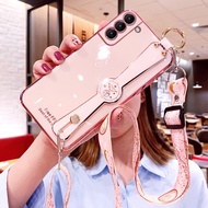 Luxury Phone Case OPPO A15 A15S A16 A16K A17 A58 5G A78 A57 4G 2022 A96 5G A74 5G A94 5G A94 4G Phone Case Electroplated Wrist Strap Mobile Phone Case With Lanyard