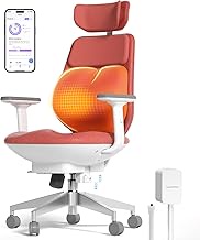 backrobo Ergonomic Office Chair - Air Massage Smart Chair - Automatic Lumbar Support and App-Controlled - 4D Armrest, High Back Comfortable Gaming Computer Chair,Platinum Metallic Base