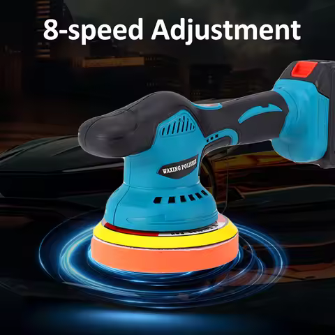 Cordless Car Buffer Polisher Car Buffers And Polishers Kits 8 Speed Adjustment with 2x21V Batteries 