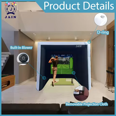 Stock Indoor Golf Simulator Enclosure for Private Use Inflatable Driving Range Mobile Golf Simulator