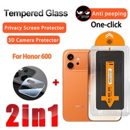2 IN 1 Privacy Tempered Glass Film Honor 600 Film for Honor 600 Pro Honor 600e/600 Lite 3D Camera Le