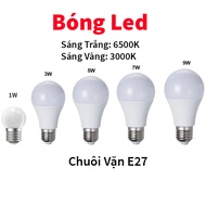 Round Led Bulb 1W, 3W, 5W, 7W, 9W Bright White/Warm Yellow, waterproof, energy saving, E27 - 220V sc