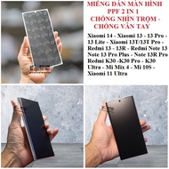 Miếng dán màn hình PPF 2 IN 1 Chống nhìn trộm - chống vân tay Xiaomi 14 Xiaomi 13 13 Pro 13 Lite Xia