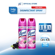 Lysol Antibacterial Disinfectant Spray Cleaner Crisp Berry 340 G Set of 2