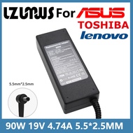 LZUMWS 19V 4.74A 90W Laptop Charger Power Adapter For ASUS Toshiba Lenovo Adapter X53E K55N K52F K53