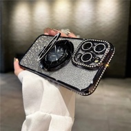 Luxury Plating Flash Glitter Magsafe Holder Phone Case For iPhone 16 11 12 13 14 Pro Max 14 11 12 13