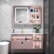 Luxurious Modern Bathroom Vanity Cabinet Set with Smart Mirror and Ceramic Basin