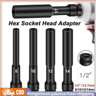 MATA / Shock Cover Wrench Long Shock Wrench / 8-14mm Extra Long 130mm (13cm) High Hardness 1/2 Hex S