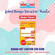 label harga voucher konter / display harga etalase konter - potrait - indosat