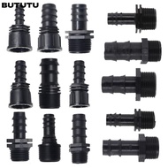 BUTUTU Garden Hose Barb Connector, PE Female Male Thread Screw Joint, 16mm 20mm 25mm 1/2 3/4 To 1/2 