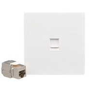 台灣現貨1口CAT8 CAT7 RJ45 86型牆板CAT.7 LAN面板CAT.8網絡插座以太網電纜插座網塞屏蔽插座
