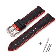 20mm 22mm 24mm thiết kế mới lai FKM dây đeo cao su sailcloth đồng hồ da Dây đeo fluoro Dây đồng hồ b