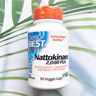 นัตโตะไคเนส Nattokinase 2000 FUs 90 Veggie Caps (Doctors Best®) นัตโต้ Natto ถั่วเหลืองหมักนัตโตะ นั