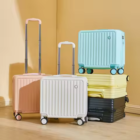 18 inches Travel Luggage Airline Cute Suitcase Password Box Silent Wheel Lightweight Chassis Mounted