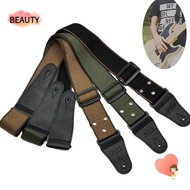 BEAUTY Guitar Belt, Vintage Pure Cotton Guitar Strap, Durable Easy to Use End Adjustable Bass Webbing Belt Electric Bass Guitar