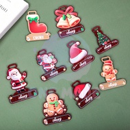 Personalized Christmas Gift Name Acrylic Luggage Tag | Cute Cartoon Christmas Elements 6cm| Travel E