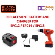 REPLACEMENT BATTERY BATERI CORDLESS DRILL DRIVER CHARGER EPC12 12V EPC14100K 14V EPC12K2 EPC14 EPC18 EPC96 BLACK DECKER