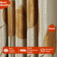 Decomart - Gorden Blackout Jendela Pintu Motif Bunga Tulip Import Variasi Warna Ungu Gold Maroon Hi