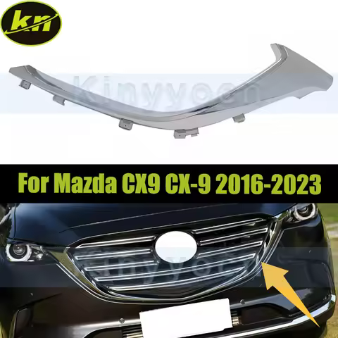 Front Bumper Grille Trim For Mazda CX9 CX-9 2016 2017 2018 2019 2020 2021 2022 2023 Front Bumper Gri